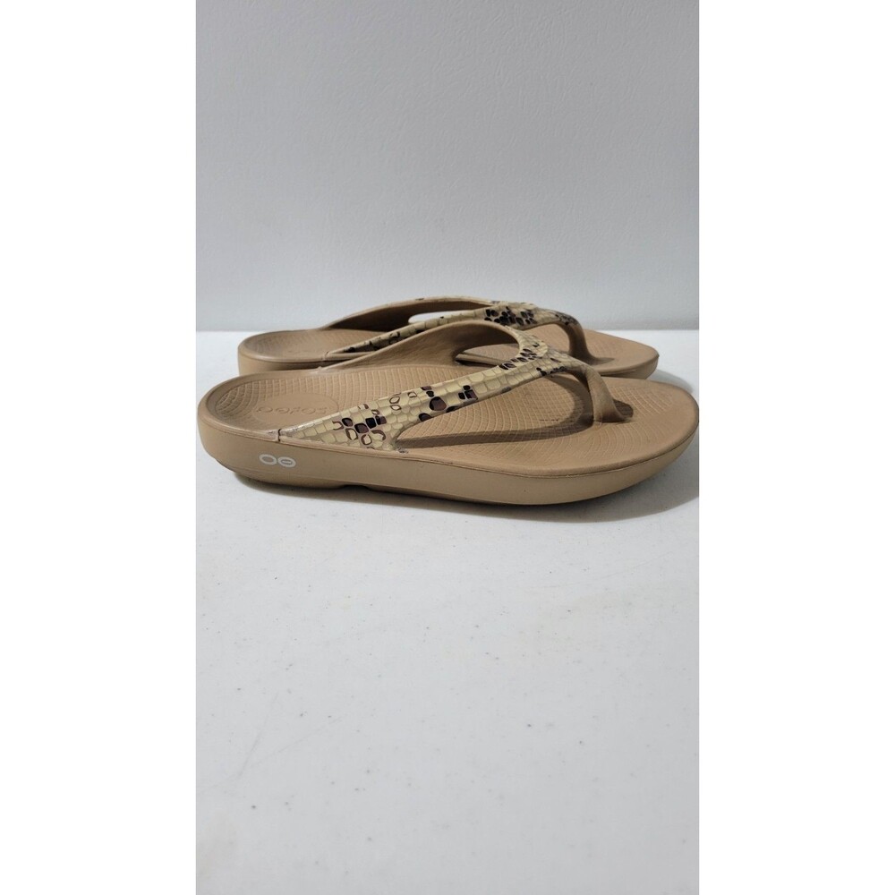 Oofos OOLALA Snake Skun Print Flip Flops Womens Size 9 - Picture 4 of 6